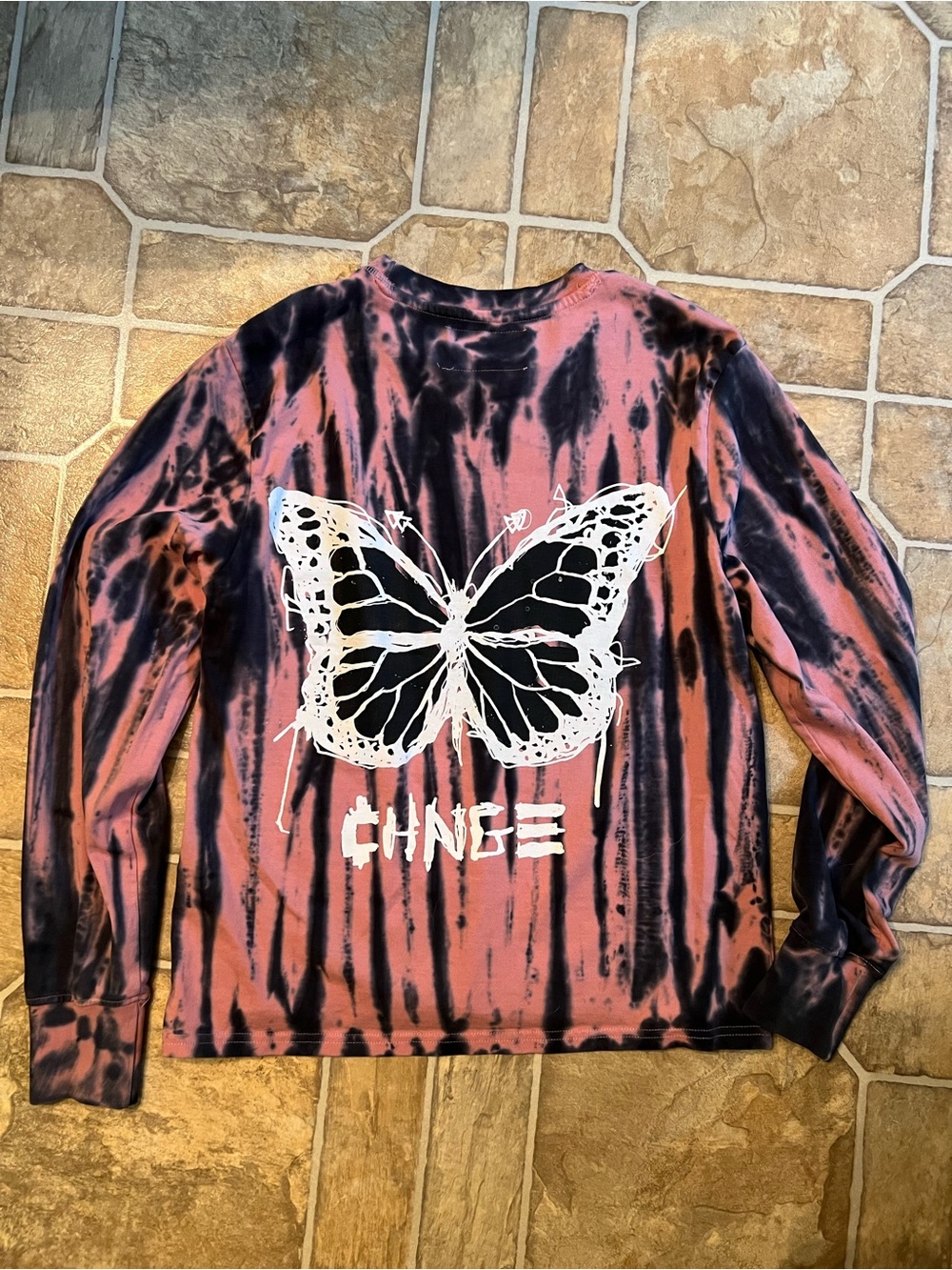 CHNGE Butterfly Tie Dye Long Sleeve Shirt